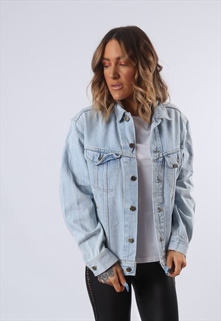 LEE DENIM JACKET OVERSIZED FITTED UK 14 (B6AO)