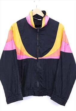 Vintage Shell Jacket Multicolour Zip Up Colour Block Retro 