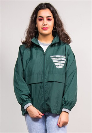 90'S VINTAGE GREEN CAGOULE JACKET
