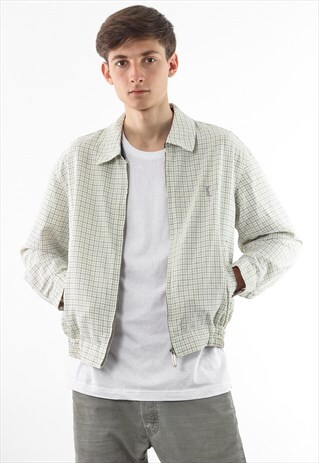 VINTAGE YVES SAINT LAURENT HARRINGTON 90S WHITE GREEN