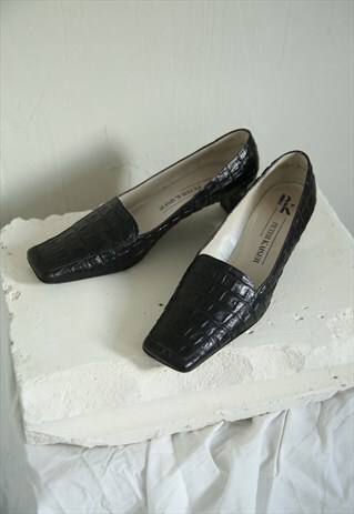 PETER KAISER VINTAGE BLACK PUMPS / COURT SHOES .ANIMAL PRINT