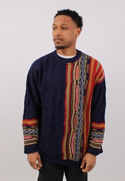 Vintage Men's Coogi Style Multicolour Crew Neck Sweater