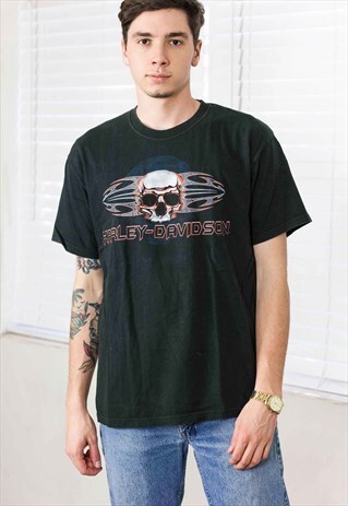 VINTAGE HARLEY DAVIDSON T-SHIRT LOGO 90S L 8.7