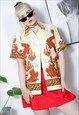 80s vintage 90s grunge oriental tribal dragon chinese shirt