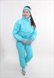 VINTAGE 80S ONE PIECE SKI SUIT, RETRO MULTICOLOR WOMEN SNOW