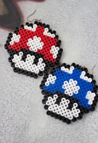 MARIO HANDMADE HAMA BEADS EARRINGS