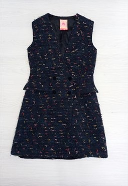 90's Vintage Vilagallo Dress Navy Green Multi