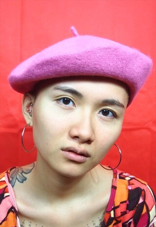 BUBBLEGUM PINK WOOL BERET