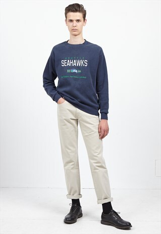 VINTAGE NAVY LEE CREW NECK PULLOVER SWEATSHIRT