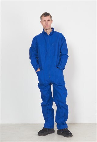 Vintage Blue Workwear One-Piece Coverall