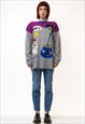 80s Vintage Wool Abstract Pattern Print Woman Sweater 5272