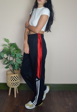 Vintage Adidas Joggers Sweatpants w 3 Stripe Logo in Red