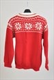 VINTAGE 90S KNITWEAR JUMPER IN RED