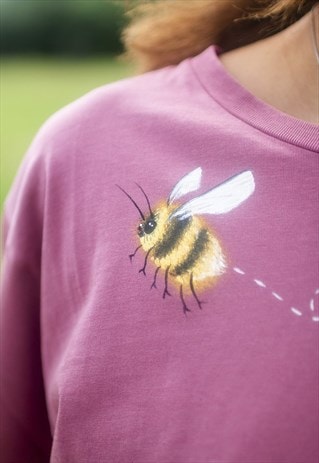 HAND PAINTED ORGANIC BEE KIND, CARBON NEUTRAL TEE