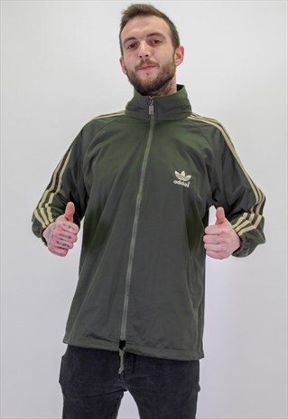 VINTAGE ADIDAS JACKET IN GREEN LARGE
