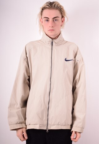 NIKE MENS VINTAGE JACKET LARGE GREY 90S