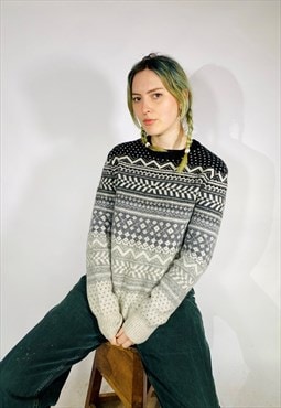 Vintage Size M Gap Knitted Patterned Jumper in Multi