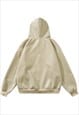 FAUX LEATHER HOODIE GORPCORE PULLOVER PU UTILITY TOP CREAM