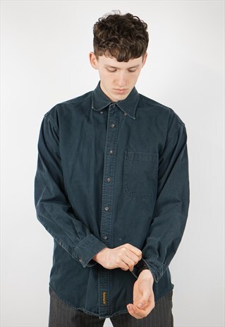 VINTAGE TIMBERLAND NAVY RIBBED SHIRT
