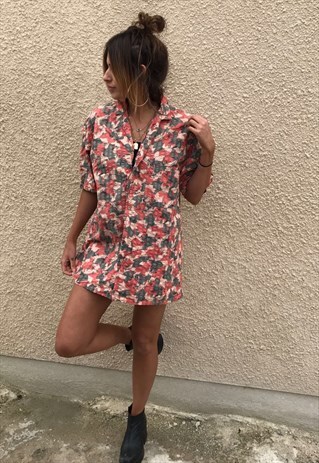 PATTERNED OVERSIZED RETRO VINTAGE UNISEX FESTIVAL SHIRT