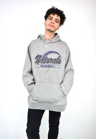 VINTAGE 90'S NIKE GREY HOODIE
