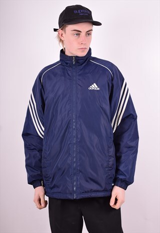 ADIDAS MENS VINTAGE JACKET MEDIUM BLUE 90'S