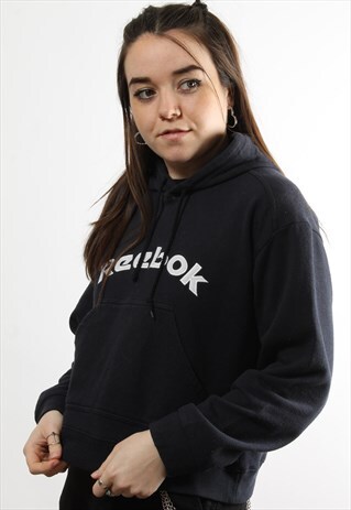 VINTAGE REEBOK NAVY SPELL OUT HOODIE