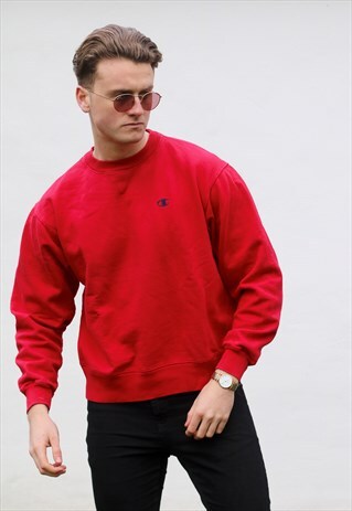 CHAMPION USA MINIMALIST LUST RED SWEATSHIRT
