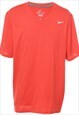 Vintage Nike Plain V-Neck Red Sports T-shirt - XL