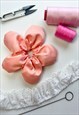 PEACH SATIN OVERSIZE  FLOWER SCRUNCHIE