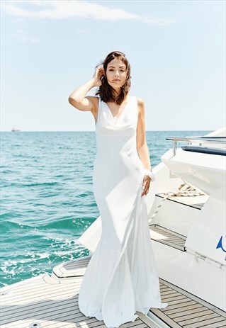 SATIN SLIP WEDDING PROM COCKTAIL EVENING DRESS