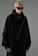 UTILITY HOODIE JAPANESE STYLE PULLOVER GORPCORE JUMPER BLACK