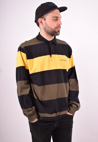 POLO RALPH LAUREN MENS VINTAGE POLO SHIRT LONG SLEEVE LARGE