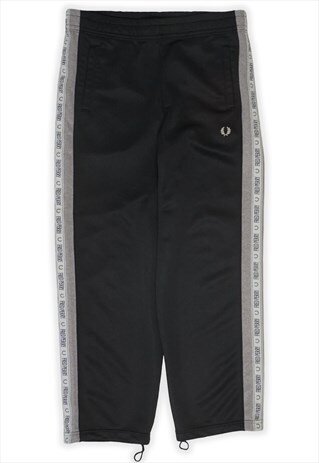 VINTAGE FRED PERRY BLACK TRACKSUIT BOTTOMS MENS
