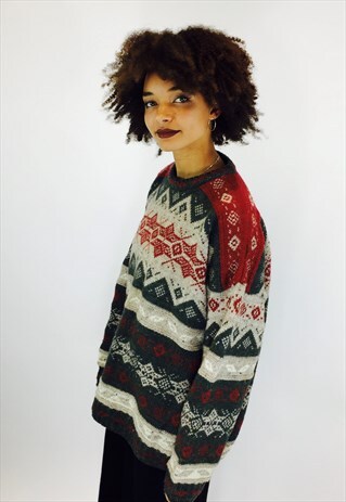 GORGEOUS WOOL PATTERNED KNITTED JUMPER