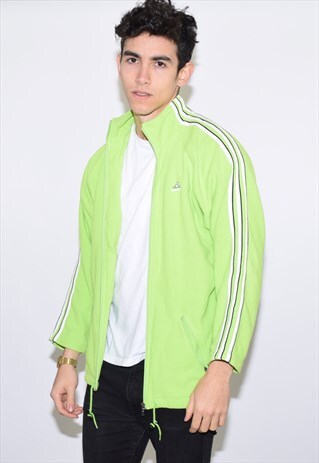 VINTAGE 90S GREEN ADIDAS ZIP UP FLEECE