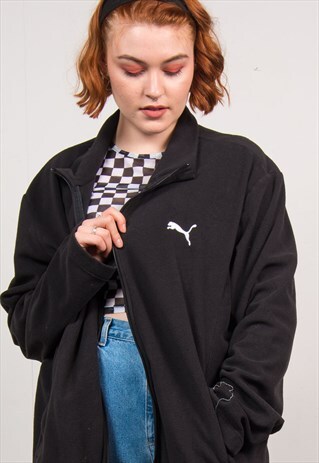 PUMA VINTAGE 90'S BLACK FLEECE JACKET