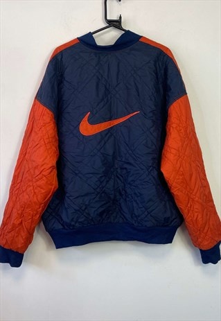 VINTAGE 90S NIKE BLUE ORANGE BOMBER REVERSIBLE JACKET XL