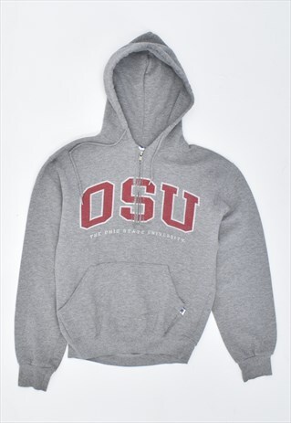 VINTAGE 90'S RUSSELL ATHLETIC HOODIE JUMPER GREY