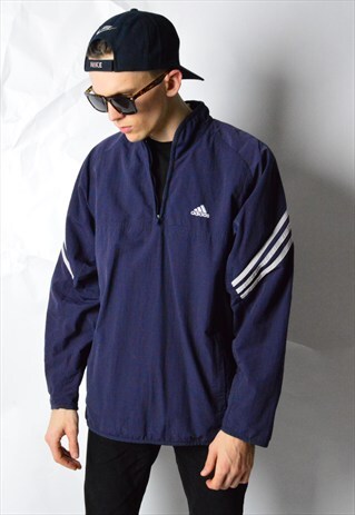 2000 NAVY BLUE 1/3 ZIPPER SHELL ADIDAS JACKET