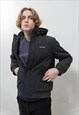Vintage 90s Minimal Black Workwear Hoodie Jacket Unisex S