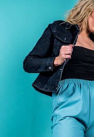 VINTAGE 1990S DENIM JACKET IN DARK BLUE