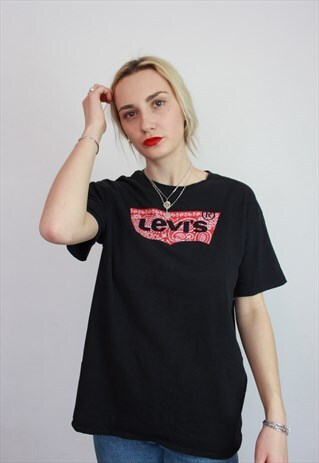 VINTAGE 90S LEVI'S SPELL OUT LOGO OVERSIZED T-SHIRT UNISEX