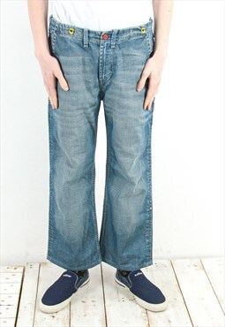 Vintage Men 509 W32 L27 Straight Jeans Denim Pants Trousers