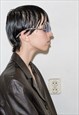 Y2K SNAKE SEXY RIMLESS SUNGLASSES IN SILVER & ICY BLUE