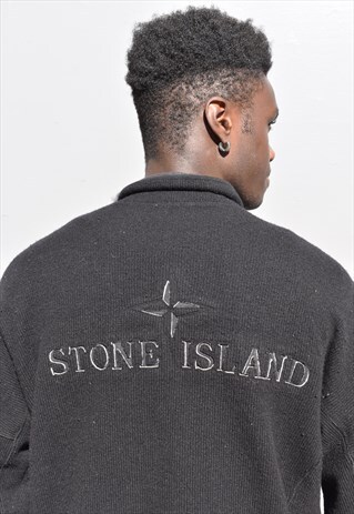 RARE VINTAGE 90S STONE ISLAND ZIP KNIT JACKET