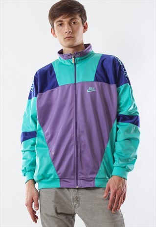 VINTAGE NIKE TRACKSUIT 90S GREEN PURPLE BLUE BIG LOGO