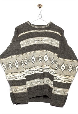Theseus of the Valley Sweater Geometric Pattern Grey