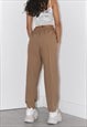 VINTAGE 90S BEIGE HIGH WAIST STRAIGHT CHINOS TROUSERS