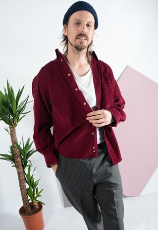 VINTAGE CORDUROY SHIRT IN MAROON